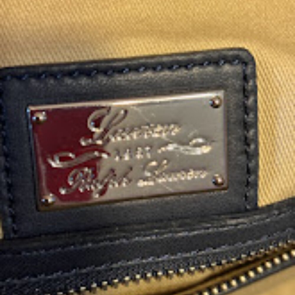 RALPH LAUREN Navy/Green Quilted Leather Bag with Dust Bag - Excellent Condition - Picture 13 of 16